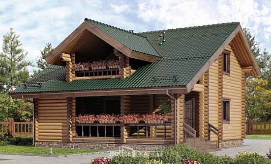 110-005-П Проект двухэтажного дома мансардой, экономичный домик из бревен Рузаевка | Проекты домов от House Expert