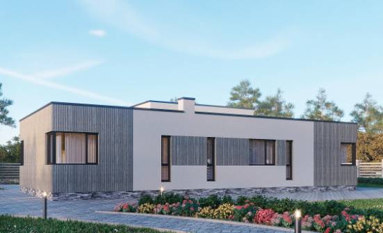 175-001-Л Проект одноэтажного дома, современный домик из газосиликатных блоков Рузаевка | Проекты домов от House Expert