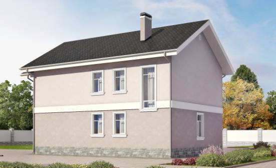 170-008-П Проект двухэтажного дома, красивый домик из керамзитобетонных блоков, Ковылкино