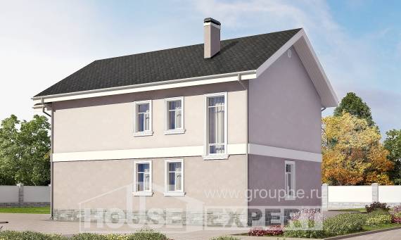 170-008-П Проект двухэтажного дома, уютный дом из теплоблока, Саранск