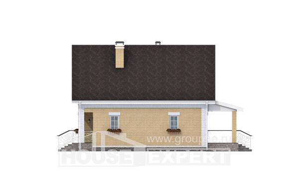 130-004-П Проект двухэтажного дома мансардный этаж, простой загородный дом из газобетона, Ковылкино