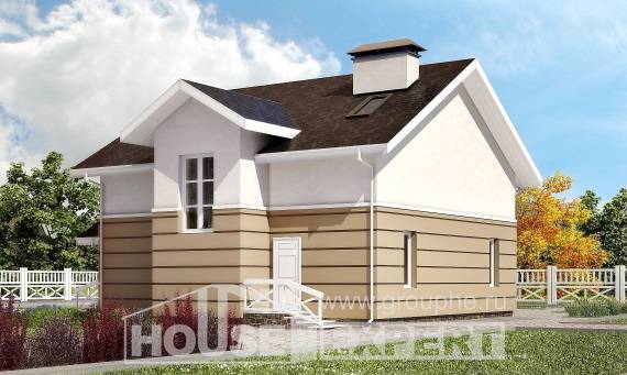 155-009-П Проект двухэтажного дома мансардой, классический загородный дом из теплоблока, Саранск