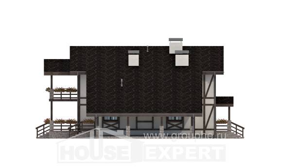 250-002-Л Проект двухэтажного дома с мансардным этажом, гараж, уютный загородный дом из кирпича, Рузаевка