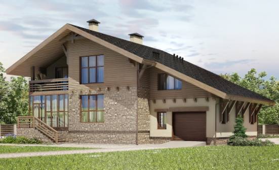420-001-Л Проект трехэтажного дома с мансардой и гаражом, красивый домик из кирпича, Рузаевка