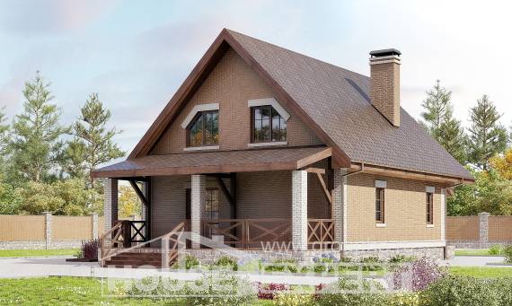 160-011-Л Проект двухэтажного дома мансардный этаж, бюджетный домик из теплоблока, Саранск