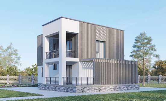 150-017-П Проект двухэтажного дома, современный загородный дом из газобетона, Ковылкино