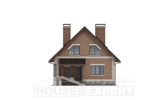 160-011-Л Проект двухэтажного дома мансардный этаж, компактный домик из арболита, Рузаевка