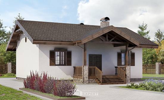 090-002-П Проект одноэтажного дома, бюджетный коттедж из кирпича, Ковылкино