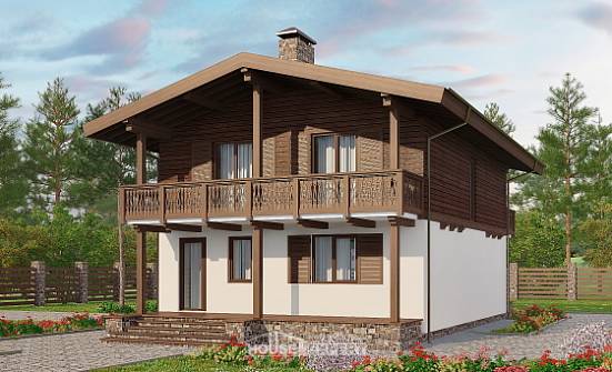 150-016-Л Проект двухэтажного дома с мансардой, экономичный домик из пеноблока, Ковылкино