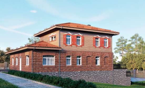 380-002-Л Проект трехэтажного дома и гаражом, уютный домик из кирпича, Саранск