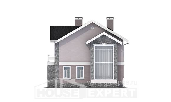 170-008-П Проект двухэтажного дома, скромный коттедж из поризованных блоков, Рузаевка
