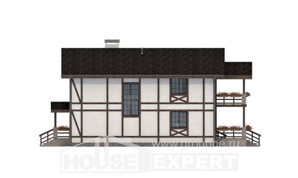 250-002-Л Проект двухэтажного дома с мансардой и гаражом, простой загородный дом из кирпича, Саранск