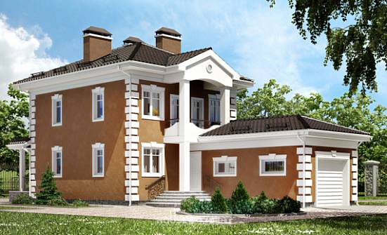 150-006-П Проект двухэтажного дома, гараж, скромный дом из арболита, Рузаевка
