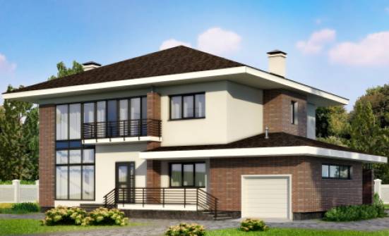 275-002-П Проект двухэтажного дома и гаражом, классический загородный дом из кирпича, Саранск