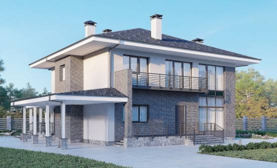 250-004-Л Проект двухэтажного дома, красивый домик из керамзитобетонных блоков, Ковылкино