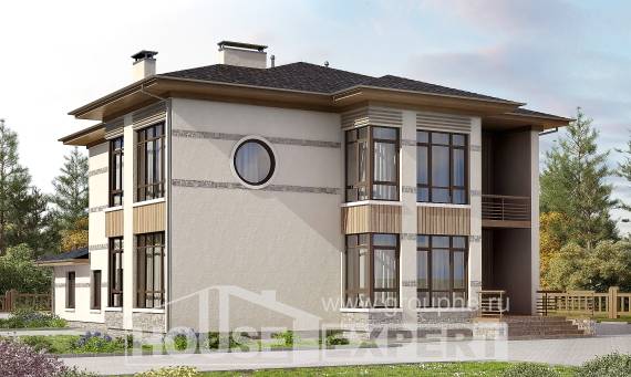 345-001-П Проект двухэтажного дома, большой загородный дом из пеноблока, Саранск