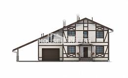 250-002-Л Проект двухэтажного дома с мансардой и гаражом, просторный загородный дом из кирпича, Рузаевка