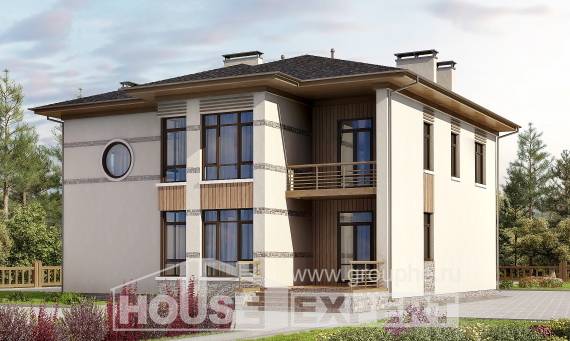 345-001-П Проект двухэтажного дома, большой домик из теплоблока, Рузаевка
