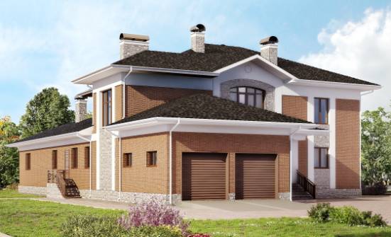 520-002-Л Проект трехэтажного дома, гараж, большой коттедж из керамзитобетонных блоков, Ковылкино