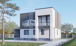 150-017-П Проект двухэтажного дома, скромный загородный дом из арболита, Саранск