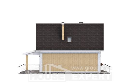 130-004-П Проект двухэтажного дома мансардный этаж, экономичный коттедж из теплоблока, Саранск